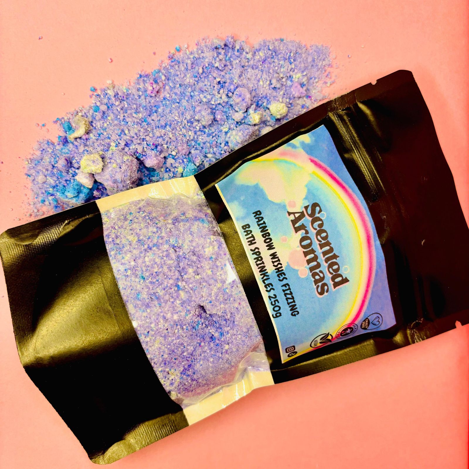 Rainbow Wishes Bath Fizzing Salts 250g - Raspberry Scent