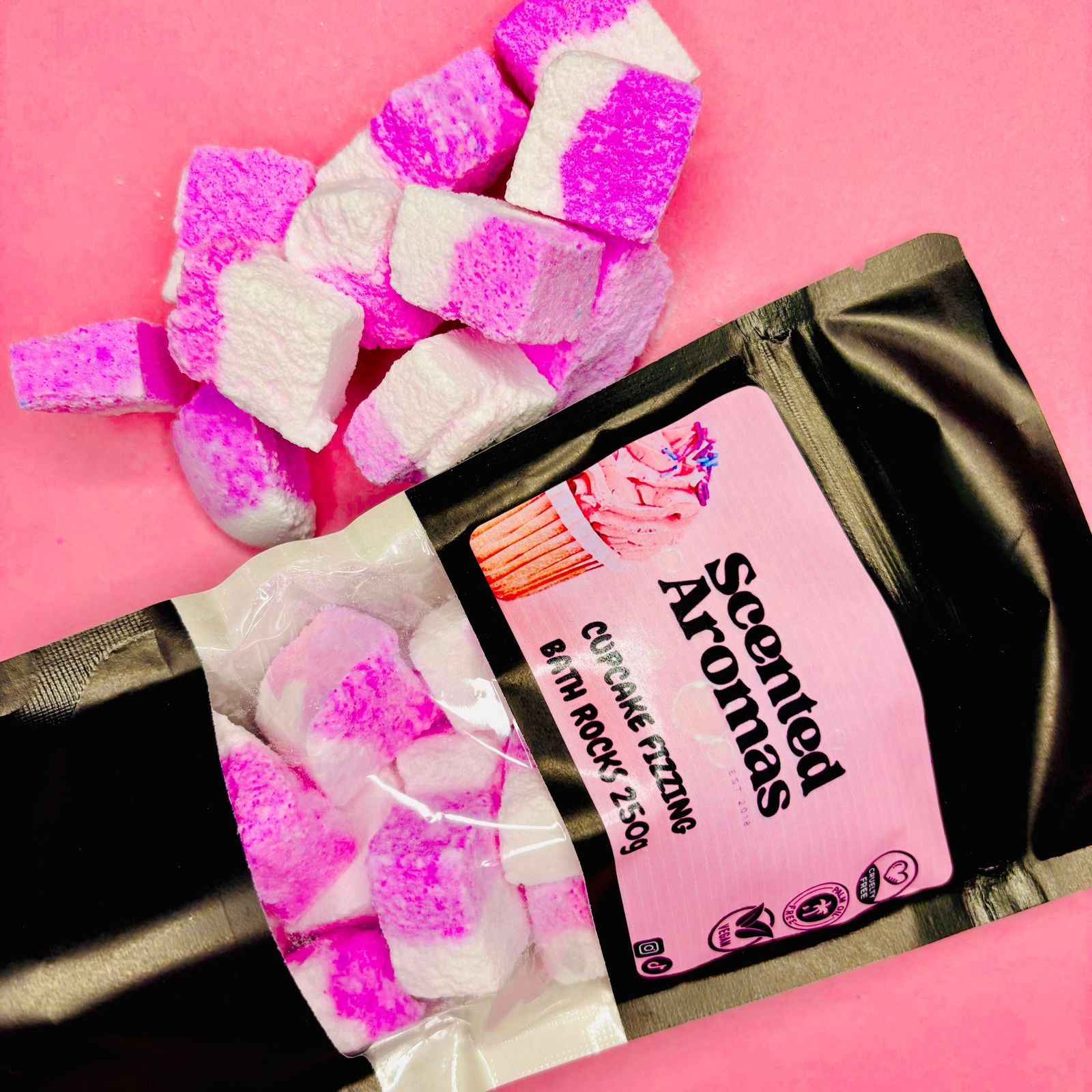 Birthday Cake Bath Bomb Rocks 250g - Sweet Celebration Fizzy Treats