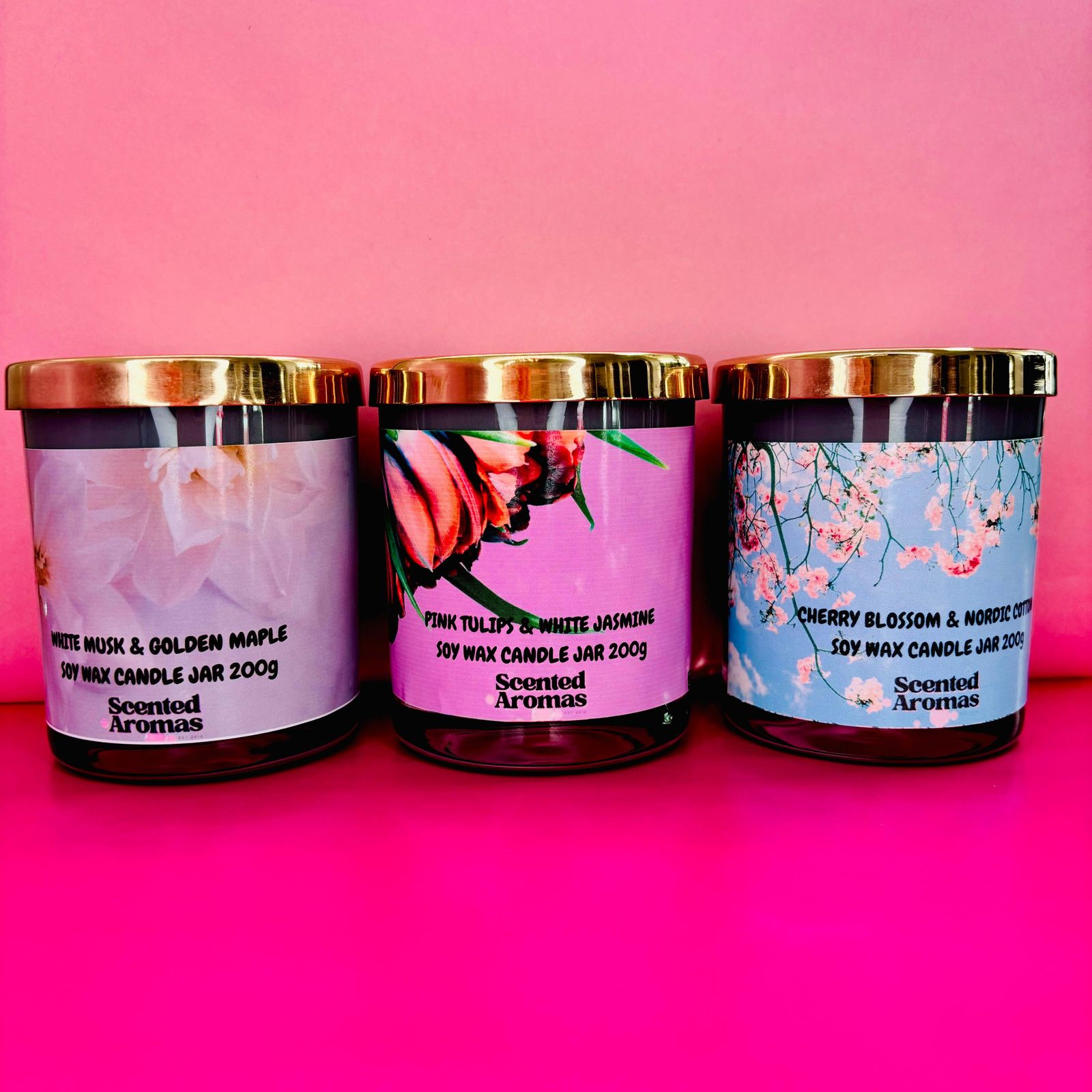 White Musk and Maple Glass Candle 200g - Warm Sophisticated Luxury