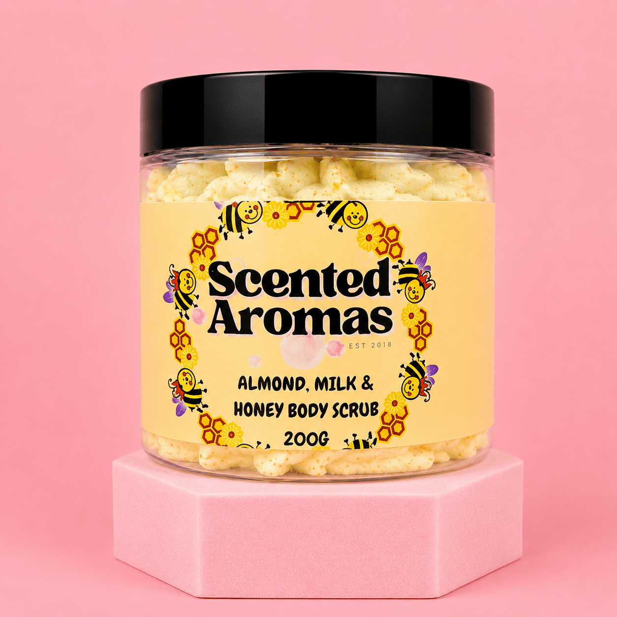 Almond Milk and Honey Sugar Body Scrub 200g - Nourishing Natural