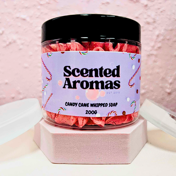 Candy Cane & Spiced Cocoa Whipped Soap