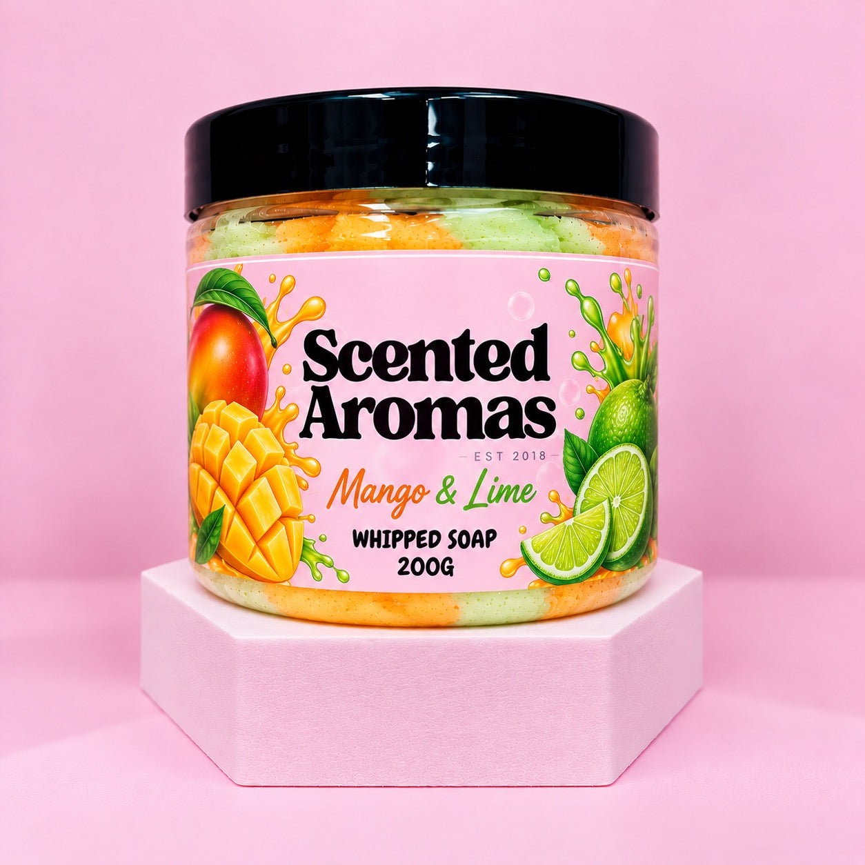 Mango & Lime Whipped Soap - Tropical Zesty Body Wash