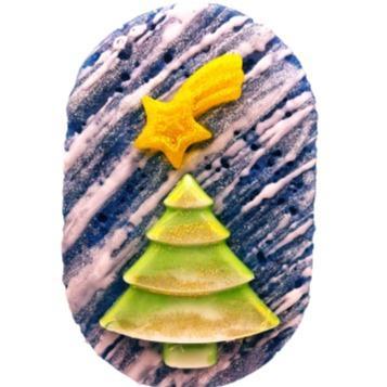 Christmas Tree Starry Night Exfoliating Soap Sponge