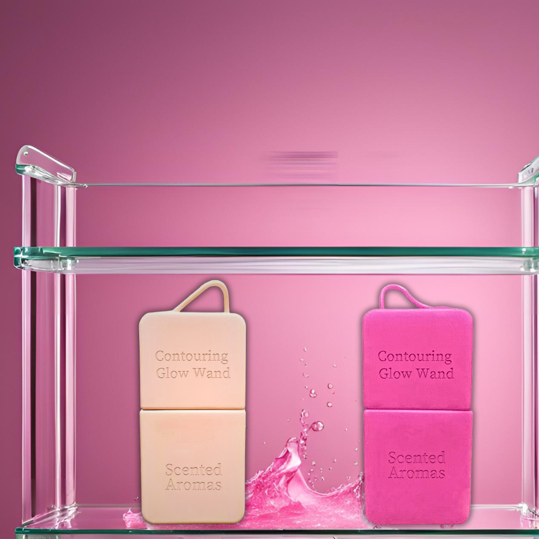 2 in 1 Ice Therapy Gua Sha Contouring Glow Wand - Hot Pink - Scented Aromas