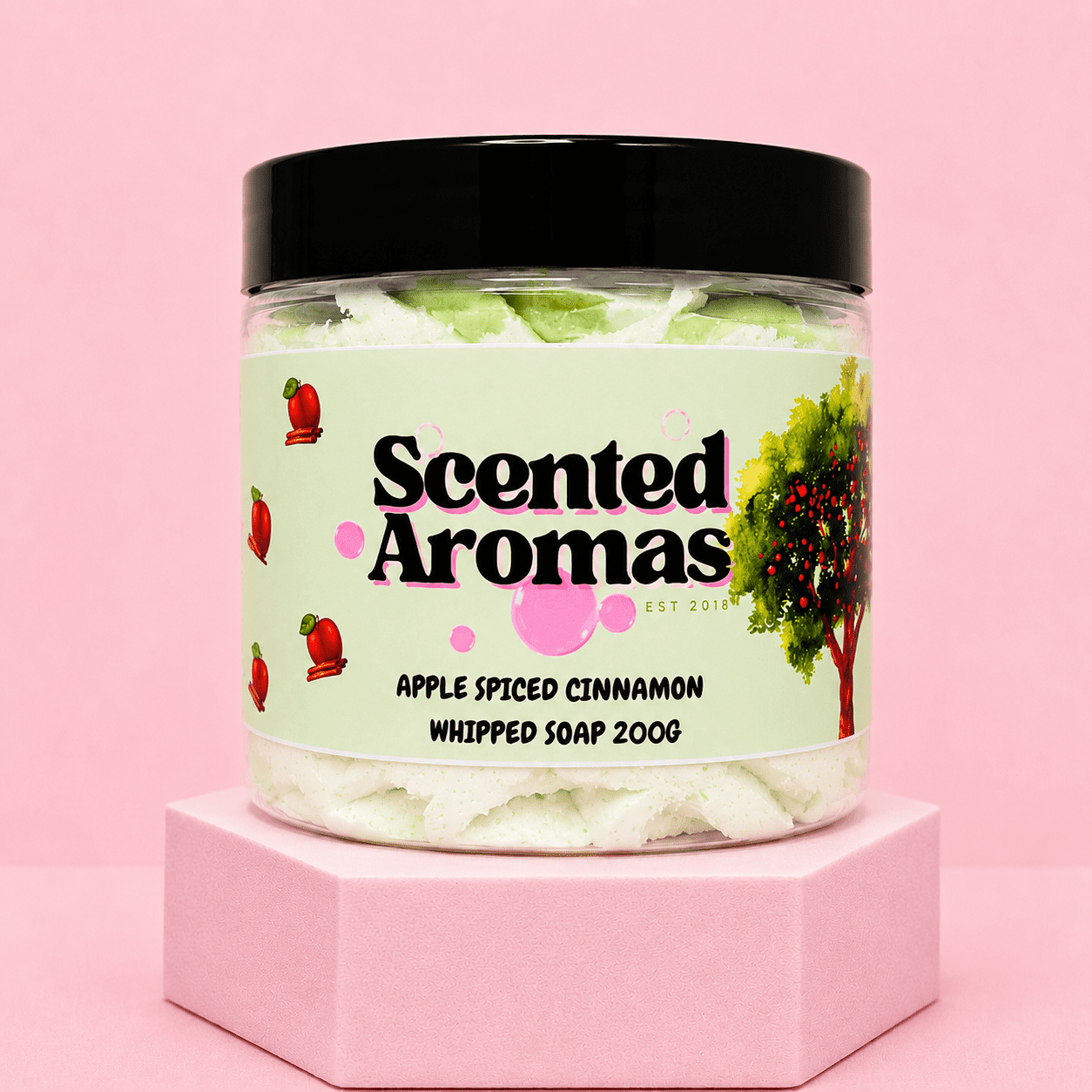 Cinnamon and Apple Whipped Soap Shave Butter 200g - 4-in-1 Winter Spice