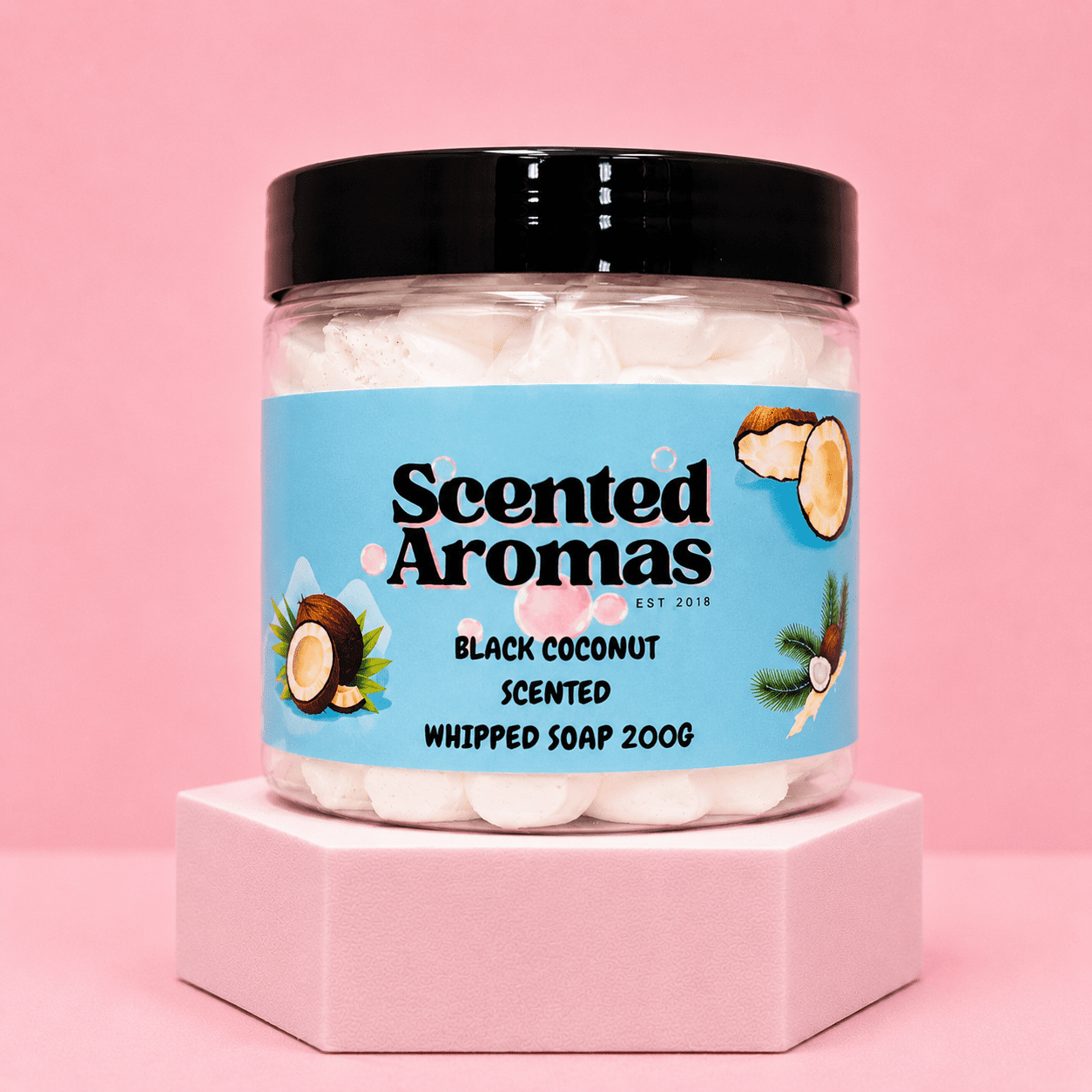 Black Coconut Whipped Soap Shave Butter 200g - 4-in-1 Tropical Luxury