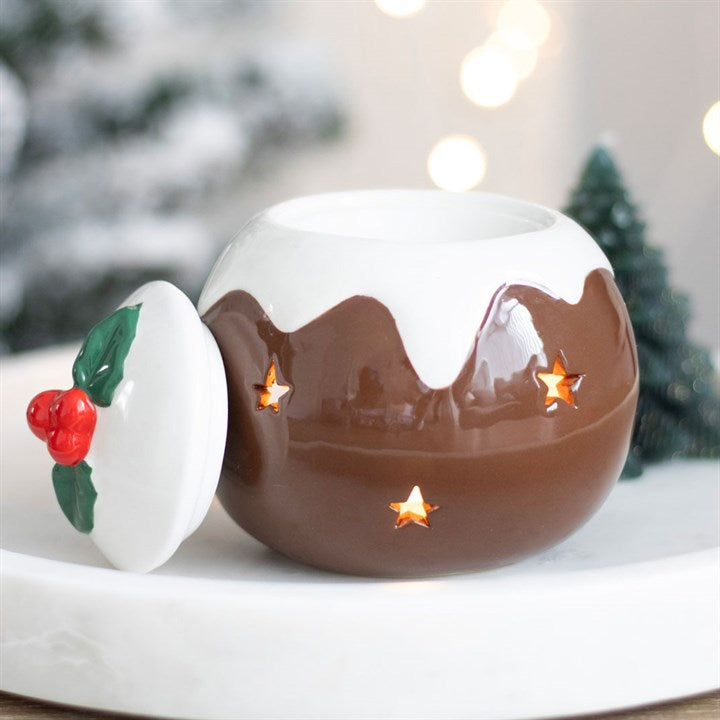 Christmas Pudding Wax Melt Burner + FREE Wax Melt Shape