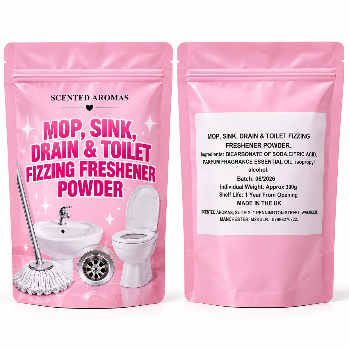 Toilet, Mop, Drain & Sink Bomb Pack 125g - Multi-Surface Cleaning Bombs