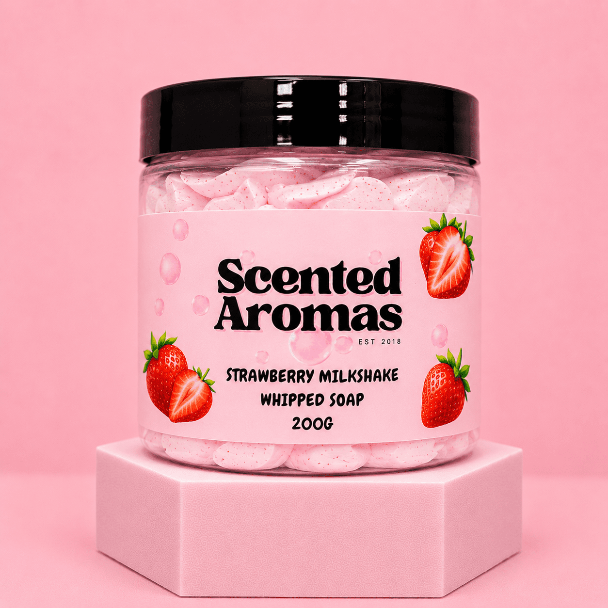 Strawberry Whipped Soap 200g