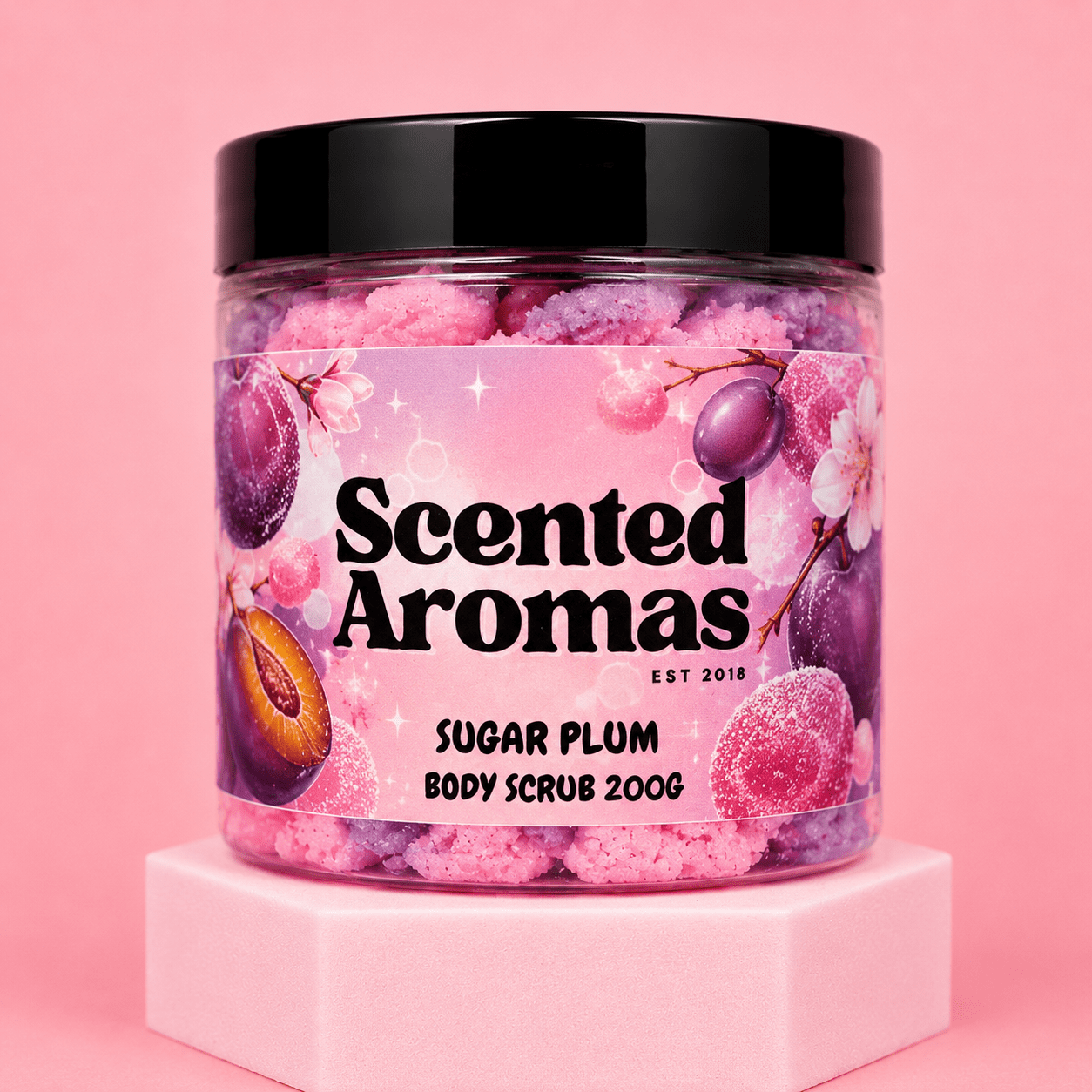 Frosted Sugar Plum Sugar Body Scrub 200g - Sweet Frosty Winter Luxury